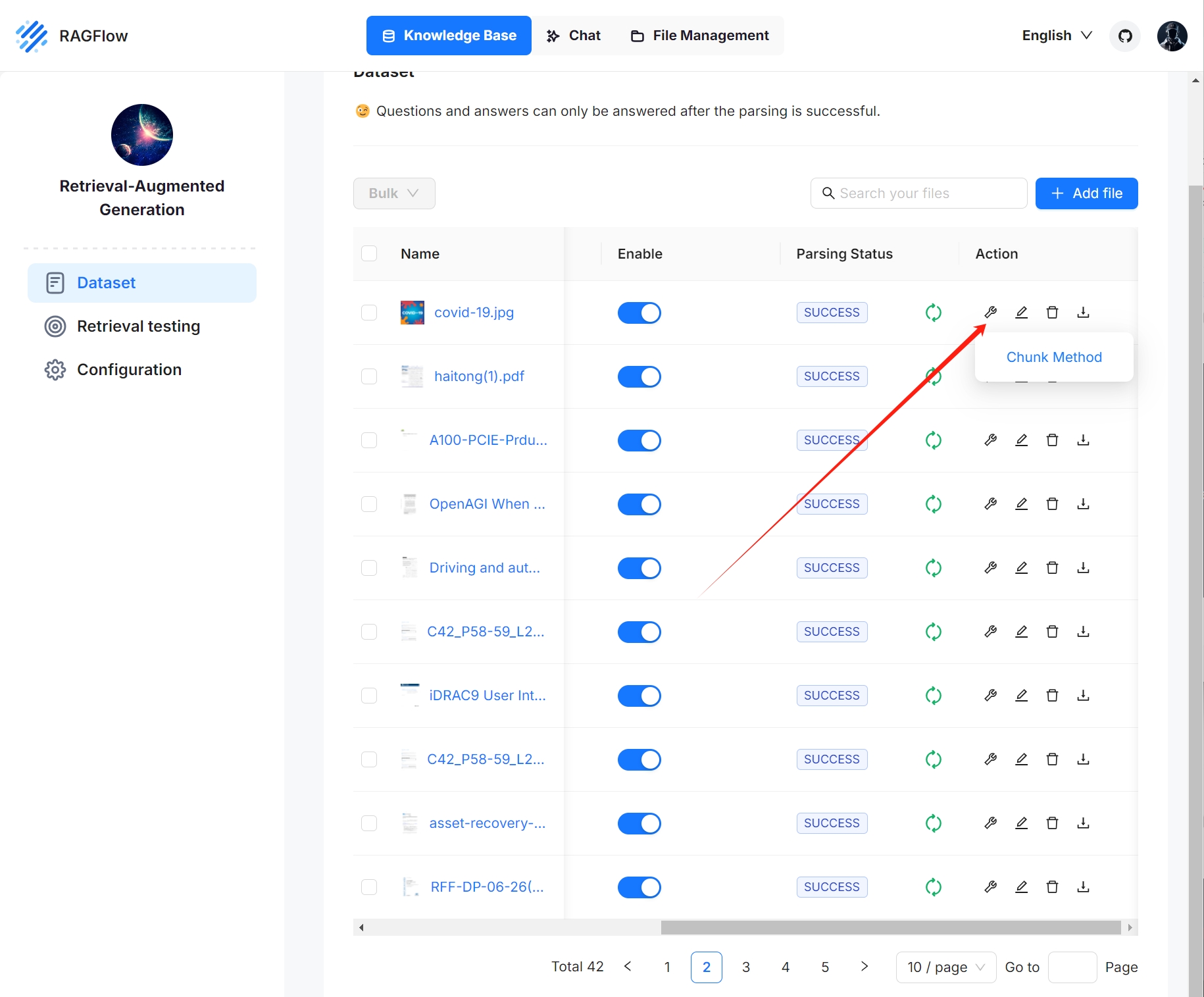 change chunking method