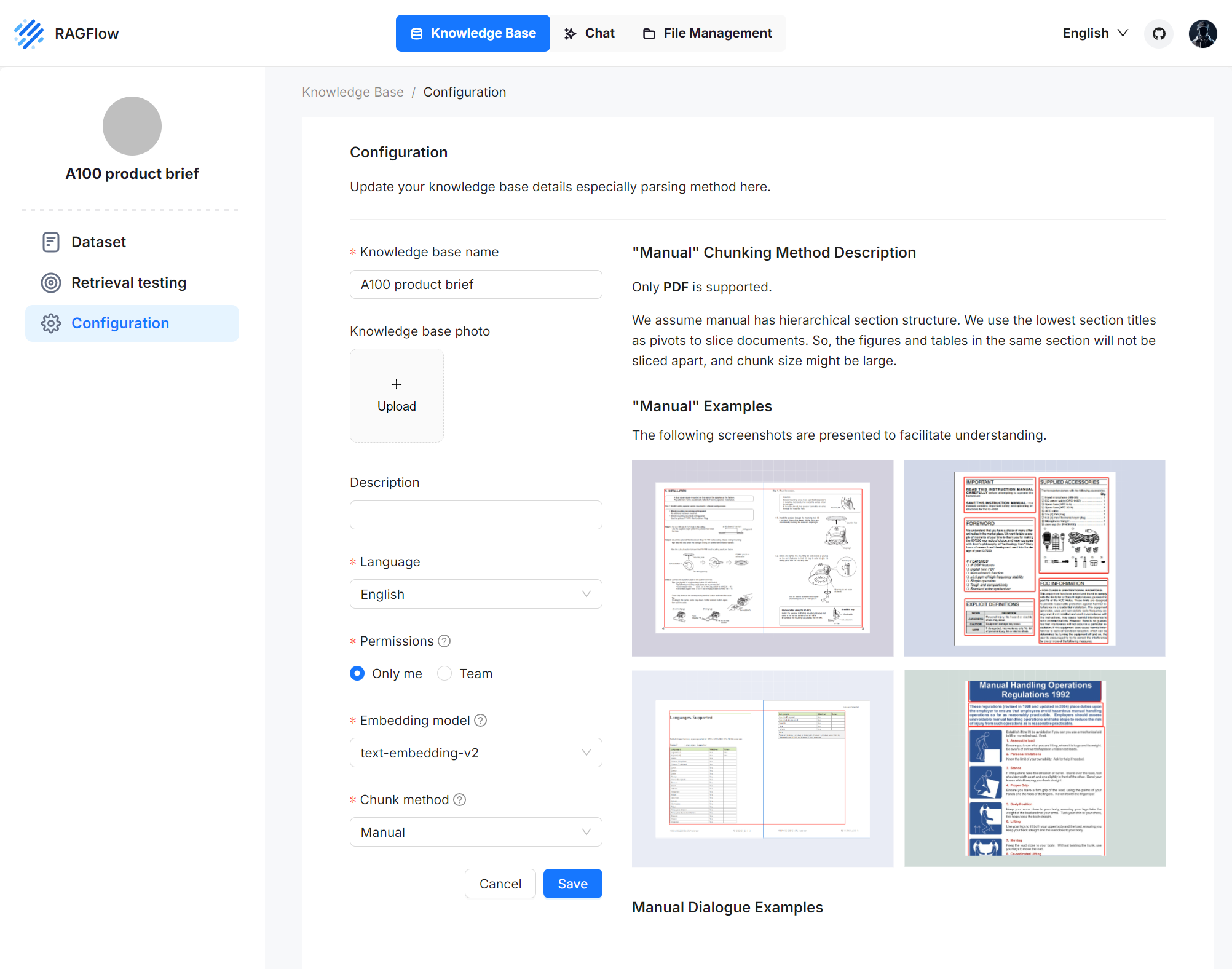 knowledge base configuration